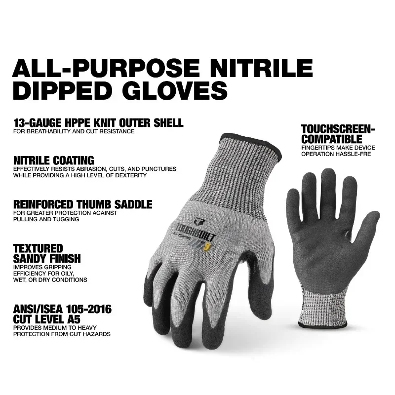 ToughBuilt TB-P2-112-5-L Nitri - Nitrile Mechanic Glove recension och pris